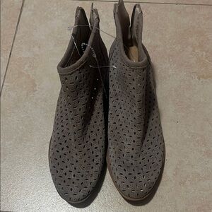 Lucky Brand Gray Suede Ankle Booties